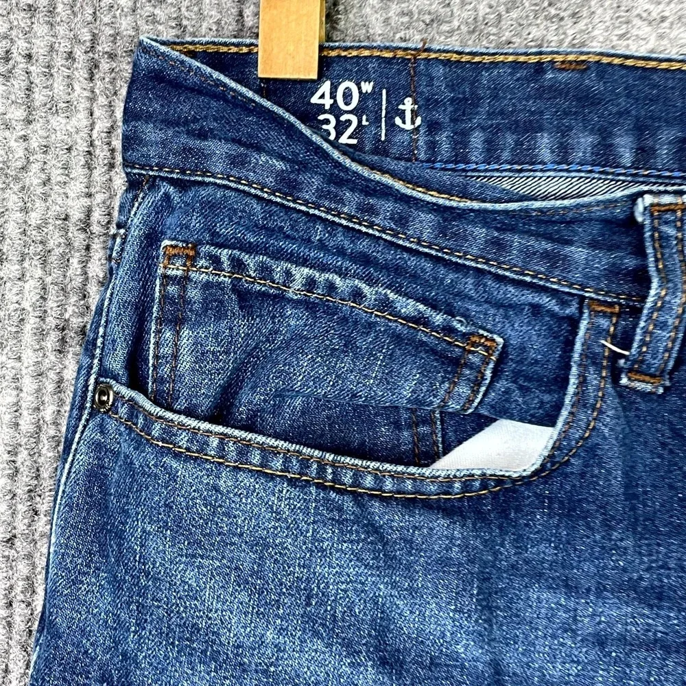 Nautica Relaxed Fit Jeans Men 40x32 Blue Denim 5 Pocket Zip Fly Gorpcore Classic